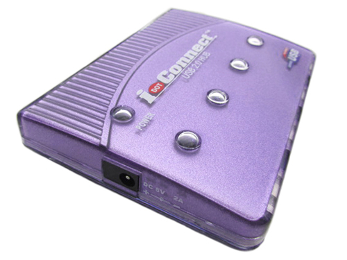 4 Port USB 2.0 Hub with Adapter - Side