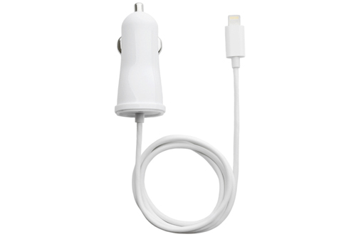 Apple Certified 2.1 Amp Car Charger with Built-In 3.2ft Lightning to USB Full Cable for iPad™, iPod™, and iPhone™