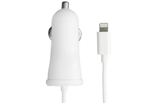 Apple Certified 2.1 Amp Car Charger with Built-In 3.2ft Lightning to USB Cables for iPad, iPod, and iPhone